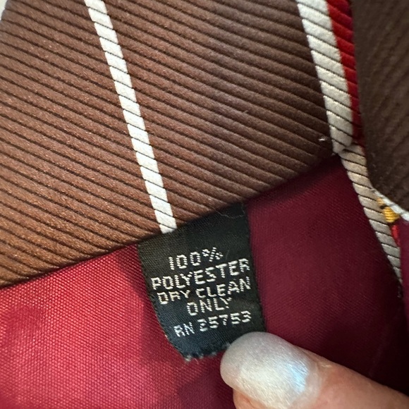 Vtg JC Penney Luxury Tie 60's 70's Disco Brown Striped Polyester Tie 56" x 4" - Picture 5 of 5